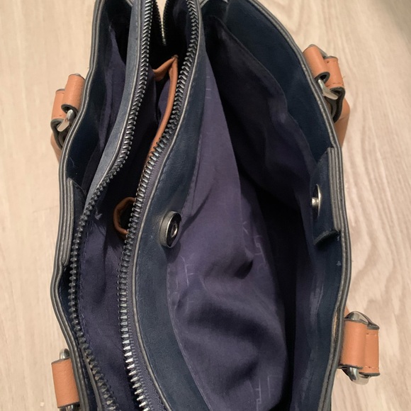 Rosetti Classic Blue and Brown Satchel - Picture 3 of 6